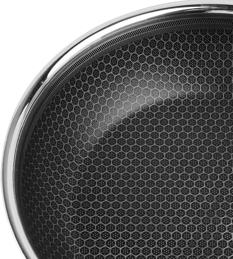 Tabakh مقلاة فينود بلاتينيوم برو على شكل خلية نحل – 22 سم، فولاذ مقاوم للصدأ ثلاثي الطبقات، سطح غير لاصق، متوافقة مع الحث - Image 3